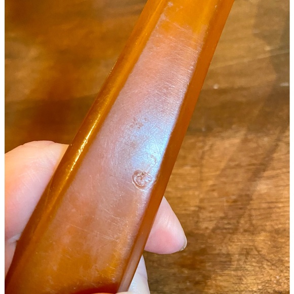 💥Celluloid Amber Hand-held Mirror💥 VINTAGE - Picture 13 of 13